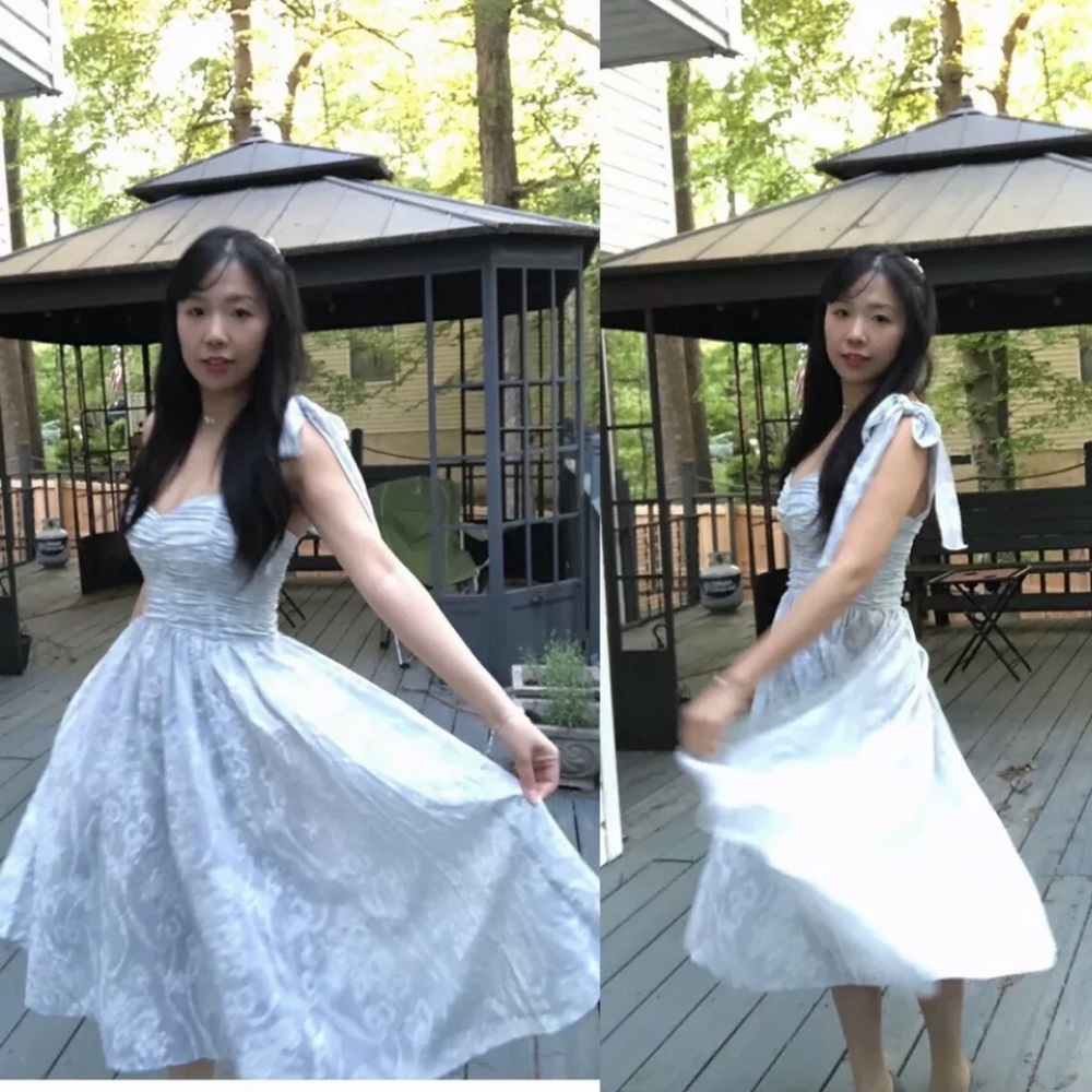 ✨ Blue Cinderella Gunne Sax Dress Ribbon🍒 - Picture 4 of 9